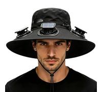 Solar Powered Fan Hat - Rechargeable Visor | Wide-Brim Cooling Gear