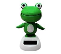 Solar-Powered Frog | ABS, 6x6x10cm / 2.36x2.36x3.93in, 27g | Cute Frog Car Dashboard Decoration, Animal Figurine, Interior Ornament, Fun Gift For Kids & Adults, 1pc