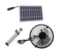 Solar Powered Outdoor Fan - Portatile Standing Fan With Solar Panel | USB Charging DC Panel Fan Portatile | For Hiking Picnics Detachable Low Noise Aluminum Lega Monocrystalline Silicon 12 V 18 V 14