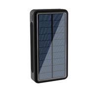 Solar Powered Power Bank, Sun Energy Charger, 6.3x3.2x1.3 Inches Portable 20000mah High Capacity, Supports Four Devices, Mobile Charging Station for Commuting, Camping, Travel & Road Trips