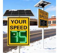 Solar Powered Radar Speed Limit Feedback Sign, Solar Powered Your Speed LED segnale di visualizzazione della velocità radar, segnale di avvertimento stradale regolabile limite di velocità massimo