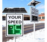 Solar Powered Radar Speed Limit Feedback Sign, Solar Powered Your Speed LED segnale di visualizzazione della velocità radar, segnale di avvertimento stradale regolabile limite di velocità massimo