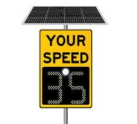 Solar Powered Speed Limit Radar Sign - Segnale di feedback in alluminio con telecomando per autostrade - 61 x 91 cm