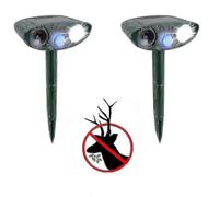 Solar Powered Ultrasonic Deer Repeller - Pack of 2 - 48H Effect