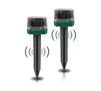 Solar Powered Ultrasonic Mole Repeller 2 Pack, Solar Mouse Repeller Outdoor, Solar Powered Mole Repellents for Moles, Voles,Snakes or Other Rodents