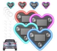 Solar Powered Wireless LED Heart Shape C-Pillar Lights,Car LED Heart-Shaped Waterproof Ambient Lamp,Romantic Car Window Atmosphere Light,Suitable for Auto Interiors Decor (4E)