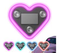 Solar Powered Wireless LED Heart Shape C-Pillar Neon Light, Car LED Ambient Light, Wireless Heart-Shaped Atmosphere Lights for The Car, Valentine's Day Romantic Cars Interior Decor Accessory (Pink)