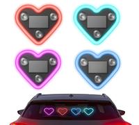 Solar Powered Wireless LED Heart Shape C-Pillar Neon Light, Heart-Shaped Car Light Decor, Strong Suction Mount, for Cars, Windows, Can Be Adsorbed on Glass