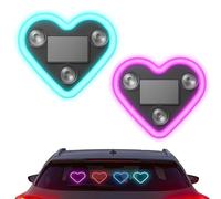 Solar Powered Wireless LED Heart Shape C-Pillar Neon Light, Heart-Shaped Car Light Decor, Strong Suction Mount, for Cars, Windows, Can Be Adsorbed on Glass