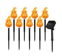 Solar Pumpkin Lights, Halloween Stake Decoration, 13.19x2.6x2.6 Inches, Adjustable Ground Insert, Weatherproof Build, LED Pathway Yard Light for Festive Lighting Garden Lawn Porch