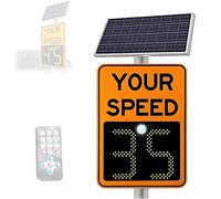 Solar Radar Speed Sign LED Feedback Display 2 Digit Digital Speed Indicator Remote Control IP65 Impermeabile Traffico Dispositivo di allarme di sicurezza per le strade Autostrade Scuole Aree residenzi