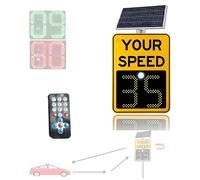Solar Radar Speed Sign Wireless Traffic Feedback Board LED Display IP65 Weatherproof Remote Control Outdoor Street Parcheggio Avvertimento di Sicurezza Alta visibilità Notte Uso Durevole Alluminio