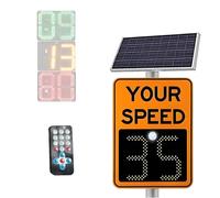 Solar Radar Speed Sign Wireless Traffic Feedback Board LED Display IP65 Weatherproof Remote Control Outdoor Street Parcheggio Avvertimento di Sicurezza Alta visibilità Notte Uso Durevole Alluminio