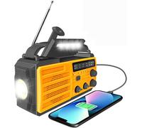 Solar Radio, Radio AM/FM Con Emergenza LED Portatile Radiolina a Manovella Dinam