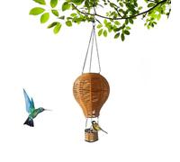 Solar Rattan Lantern - Boho Lantern | Pendant Lamp with Hot Air Balloon Design Bright Waterproof for Garden Home Beach Room Living Bedroom Porch Gazebo Deck