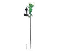 Solar Stake Lights Outdoor, Waterproof Frog Garden Decor, 30.31in Solar Powered Path Lamps, Weather Resistant Resin Figurine for Lawn, Pathway, Yard, Easter, Family