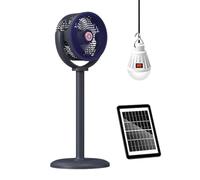 Solar Standing Fan - Adjustable Low Noise Usb Rechargeable 5 Speeds