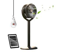 Solar Standing Fan - Adjustable Low Noise Usb Rechargeable 5 Speeds