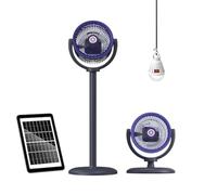 Solar Standing Fans for Home Quiet USB Rechargeable with LED Lights
