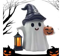 Solar Statue, Waterproof Garden Ghost Pumpkin Sculpture with Lantern Lights, Cute Outdoor Decoration for Christmas Birthday House Porch Lawn Backyard Graveyard Cemetery