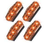Solar Strobe Lights, Anti Collision Flashing Light, 1.3x3.13x1.83 Inch 4 Piece Sun Powered & Automotive Alarm Fixtures, Safety Lamp for Road Development Signs, Vehicles, Work Zones, Construction Sites