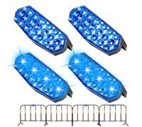 Solar Strobe Lights, Anti Collision Flashing Light, 1.3x3.13x1.83 Inch 4 Piece Sun Powered & Automotive Alarm Fixtures, Safety Lamp for Road Development Signs, Vehicles, Work Zones, Construction Sites
