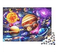 Solar System Adulto Jigsaws 1000 Pezzi Recycled Material Space Planets Jigsaw Puzzles Accessori Per Giochi Di Puzzle Party Game Props Ottima Idea Regalo for Women 52x38cm/1000pcs