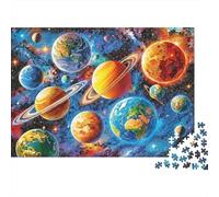 Solar System Art Puzzle 1000 Pezzi| Adulti Ragazzi Giochi Impegnativi Premium Decorazione Pareti Arte Regalo Uomo Donna Famiglie 70x50cm/1000pcs
