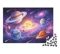 Solar System Jigsaw Puzzle 1000 Pezzi Recyclable Paper Planets Galaxy Puzzle per Adulti Fun And Challenging Family Game Regalo di Compleanno per Uomini 38x26cm/1000pcs