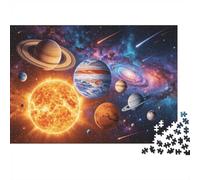 Solar System Jigsaw Puzzle 1000 Pezzis Materialee Riciclabile Galaxy Space Puzzles for Boy & Girl Ages 6 Years Up Gioco Educativo Challenge Genitore Figlio Toy 70x50cm/1000pcs