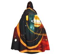 Solar System Jupiter Saturn Print - Mantello con cappuccio unisex per adulti, mantello con cappuccio, mantello con cappuccio oversize, mantello per Halloween