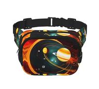 Solar System - Marsupio con stampa di Jupiter Saturn Square Double Layer unisex Crossbody Pack Travel Workout, nero, taglia unica, Nero, One Size