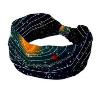 Solar System Planet Fasce larghe per le donne antiscivolo turbante fascia elastica per capelli yoga fascia per capelli sudore sport allenamento copricapo