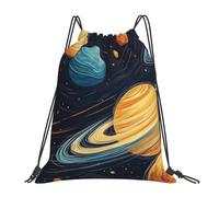 Solar System Planets Borsa Sportiva Moda Sacca Sportiva Unisex Borsa con Cordoncino per Shopping Donna Spiaggia 36X42Cm