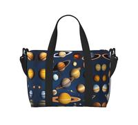Solar System Planets borsone da viaggio - leggero Oxford borsa da viaggio per donne, ideale per palestra da uomo, Nero , Taglia unica