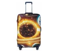 Solar System Planets Copertura elastica per bagagli da viaggio, protezione per valigia, stampa antigraffio, Nero , S