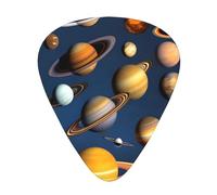 Solar System Planets - Set di 12 plettri per chitarra, inclusi 3 spessori di plettri per chitarre acustiche, ukulele e altro ancora.