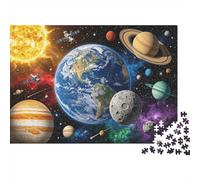 Solar System Puzzle 1000 Pezzi Materiale Riciclato Space Exploration Puzzle per Bambini Regalo Divertente & Activity for Casa Ideal per il Compleanno del Bambino Gift 38x26cm/1000pcs