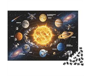 Solar System Puzzle 1000 Pezzi Riciclabile Material Space Exploration Senior Puzzle Impossibile, Difficile e Stimolante Gioco Educativo per Uomini 70x50cm/1000 Pezzi