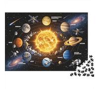 Solar System Puzzle per Adulti 1000 Pezzi Riciclabile Space Exploration Puzzle Interessante Accessori per Giochi Familiari Divertente Present for Regalo di Auguri di Vacanza 38x26cm/1000 Pezzi