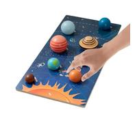 Solar System Puzzle Wooden Planets Learning Toy For Kids