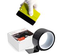 Solar Systems Car Sill Edge Protection Carbon 5D Film Adhesive Tape + Squeegee - Autoadesivo Paint Protection Film Carbon Film Car Tuning - Nero 5cmx5m