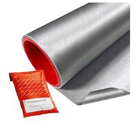 Solar Systems - Vinile, Adesivo per auto - Alluminio spazzolato - Argento 152x300 cm - Spesso, Termoplastico, Impermeabile, con Colla a Canali - Kit di Applicazione, Protezione della Vernice