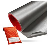 Solar Systems - Vinile, Adesivo per auto - Alluminio spazzolato - Grigio chiaro 152x150 cm - Spesso, Termoplastico, Impermeabile, con Colla a Canali - Kit di Applicazione, Protezione della Vernice