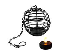 Solar Tealight Candle - Decorative Ball Cage Design With Weather Resistant Iron + | + Solar Powered Hanging Lantern Light | For Porch Patio Garden Balcony Farmhouse Yard Courtyard Outdoor Decor