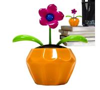 Solar Toys, Swinging Flower Figurine, Car Dashboard Decoration, Solar Powered Movement, Weather-Resistant, 2-Pack, Funny Plaything for Offices, Home, Vehicle More