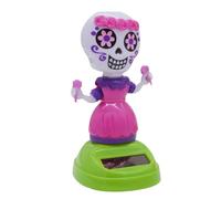 Solar Toys, Swinging Skull Head Car Figurines, Weather-Resistant, Dynamic Toy Design, Funny Table Ornament, Car Interior Accessories for Truck, RV, Automobile, 5.8x11cm