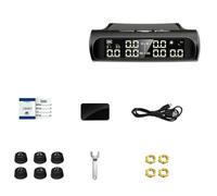 Solar TPMS 6 Sensori Esterni Visualizzazione Della Pressione E Temperatura Dei Pneumatici Allarme Di Sicurezza Supporto Per Auto, Camper, Pickup Monitor di sicurezza per pneumatici(K27-6 Sensor)