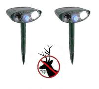 solar ultrasonic deer repeller 2 pack, get rid of deer in 48 hours