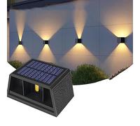 Solar Up Down Lights Sensore dal Crepuscolo all'alba Lampada da Parete Esterna Impermeabile LED Bianco Caldo Esterno Portico Montaggio a Parete Luce Esterna Decorativa per Scale Recinzione P